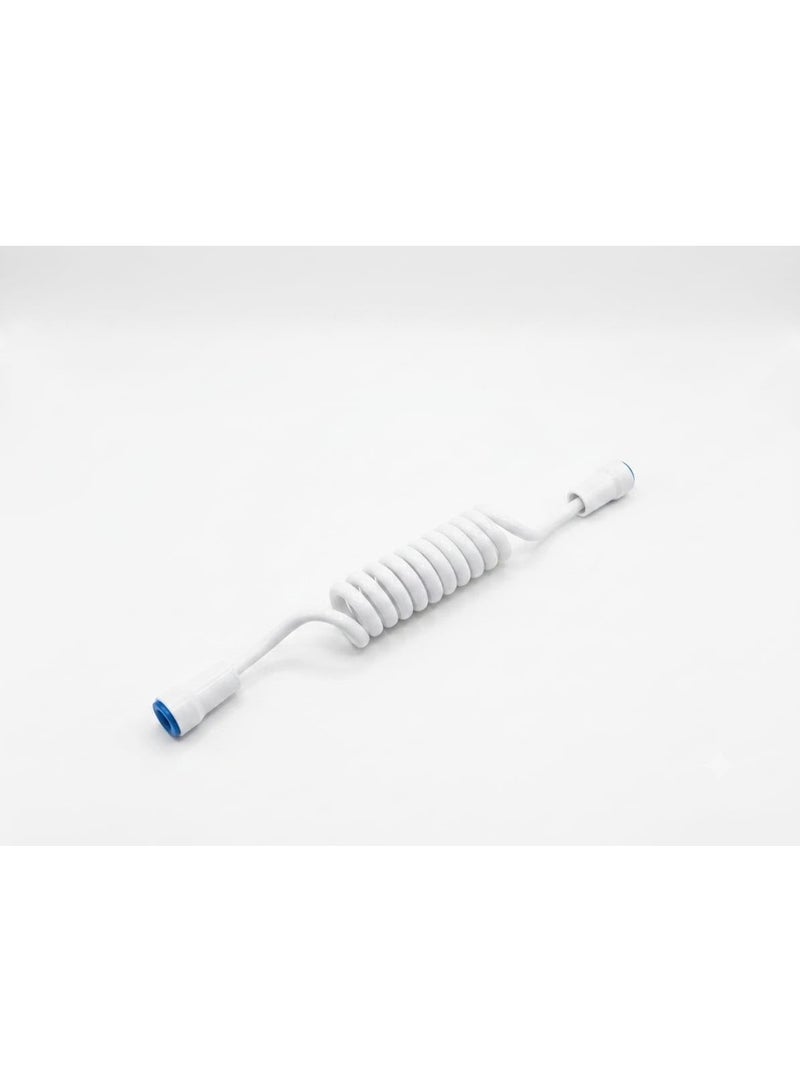 Spiral Bidet Hose for Bathroom, White 1.5m | Flexible spiral design, handbrush head, white and gray, easy to install, for daily use - Image 1