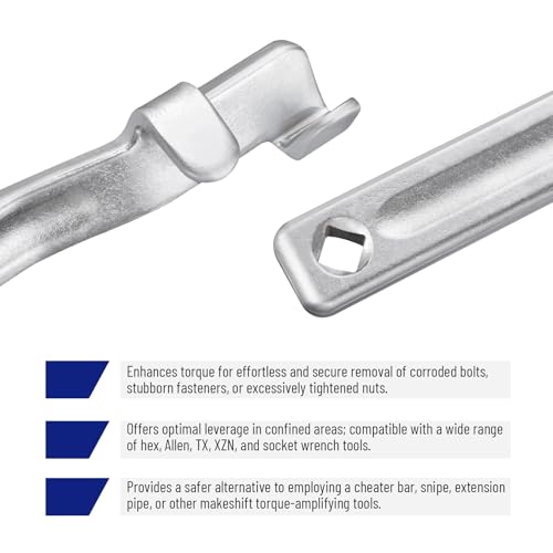 SPARKWHIZ Wrench Extender Tool and Wrench Extender Tool Bar with 1/2 Inch Hole, Offset Extension Wrench Set with 1/2", 1/4" and 3/8" Square Drive Adapters - Image 3