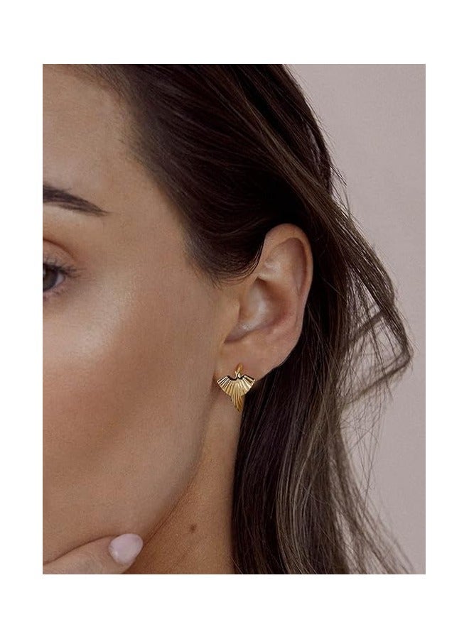 Mevecco Women Huggie Hoop Earrings Gold Ear Stud Cuff 14K Gold Filled Small Boho Beach Simple Delicate Handmade Hypoallergenic Jewelry Gift - Image 3