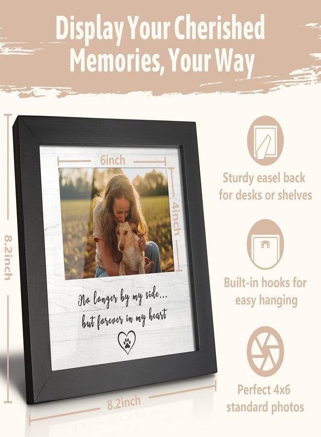 HAMUIERS Dog Memorial Picture Frame for Pet Loss Gifts - Solid Wood Remembrance Photo Frame - Dog or Cat Passing Away Sympathy Gift, Timeless Keepsake for Tabletop or Wall Mount (no longer) - Image 2