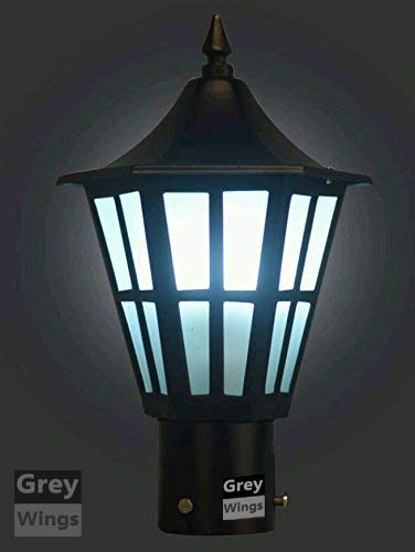 GreyWings Outdoor Gate Light for Pillar, Black Iron & Frosted Glass Lamp, Waterproof Garden & Entrance Light, B-22 Holder (Bulb Not Included), Pack of 2 - Image 2