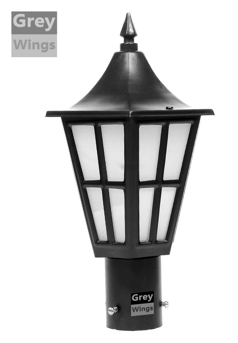GreyWings Outdoor Gate Light for Pillar, Black Iron & Frosted Glass Lamp, Waterproof Garden & Entrance Light, B-22 Holder (Bulb Not Included), Pack of 2 - Image 4