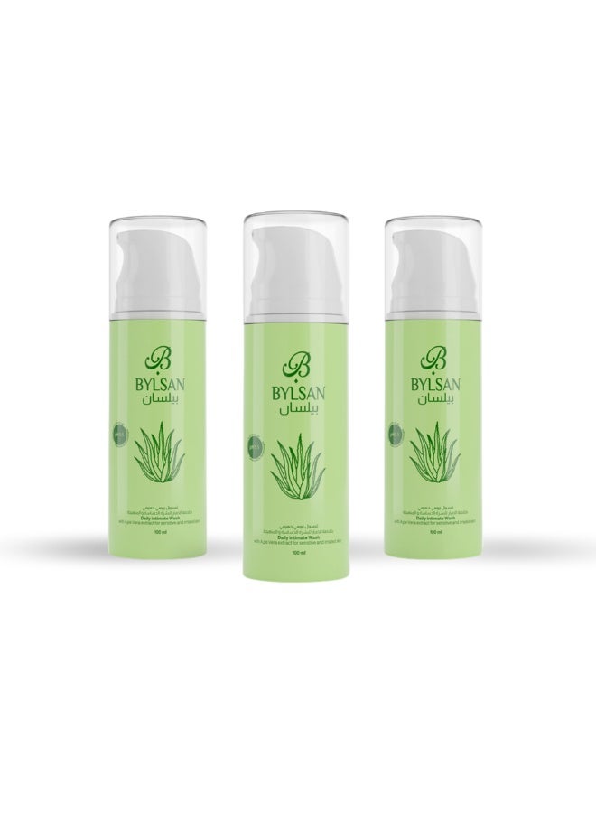 BYLSAN Daily Intimate Wash with Aloe Vera – 3 * 100 ml | Gentle Feminine Cleanser, pH Balanced, Suitable for Daily Use - Image 1