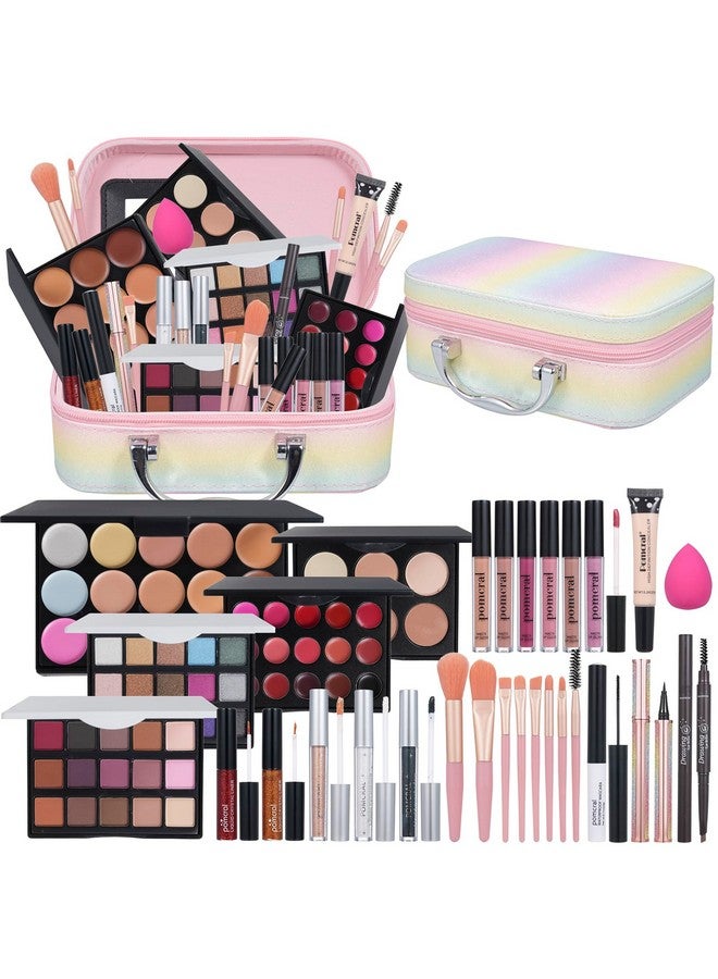 pomcral All In On Makeup Kit Makeup Set For Teens Women Girl And Beginners Includes Eyeshadow Concealer Palette Lip Gloss Set Lipstick Eye Pencil Makeup Brushes - Image 1
