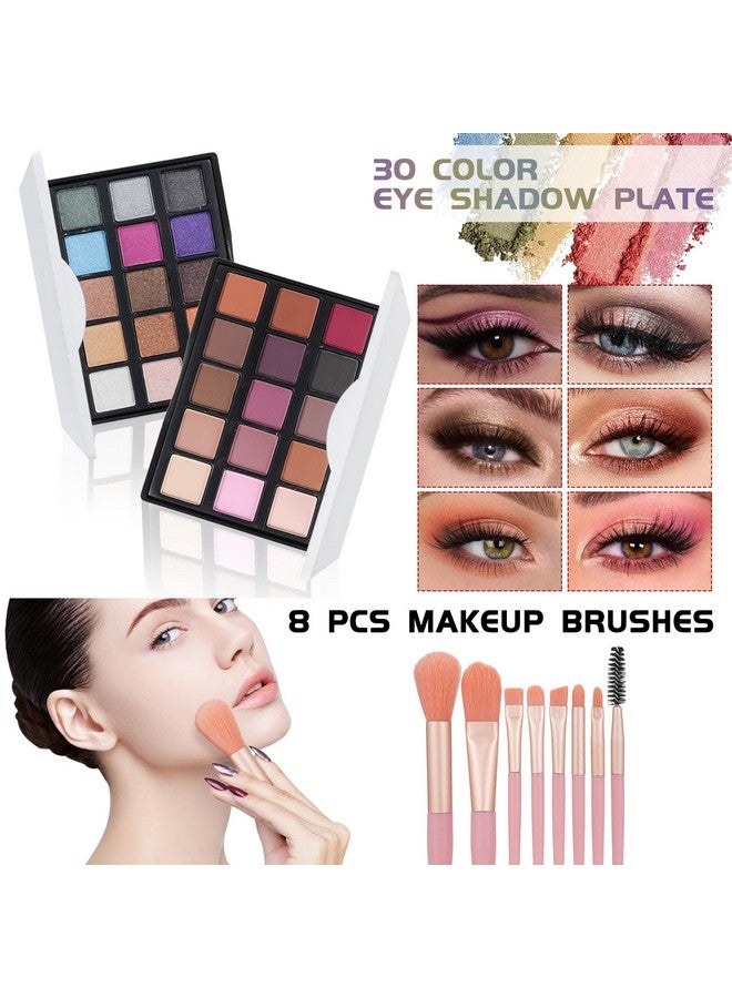 pomcral All In On Makeup Kit Makeup Set For Teens Women Girl And Beginners Includes Eyeshadow Concealer Palette Lip Gloss Set Lipstick Eye Pencil Makeup Brushes - Image 3