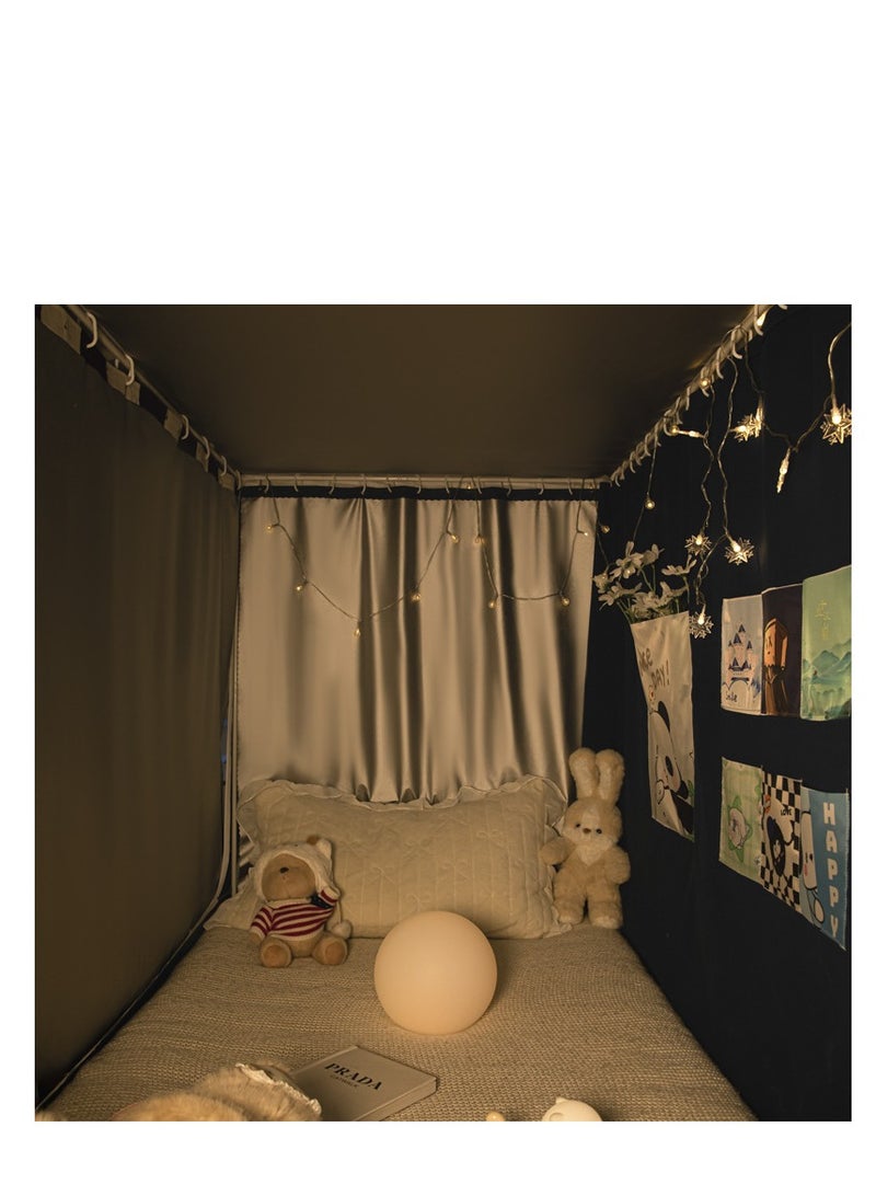 Bed Canopy Tents Curtain Blackout Curtain Single Bed Tent Curtain Student Shading Cloth Bed Canopy Mosquito Net Student Sleep Privacy Protection - Image 2