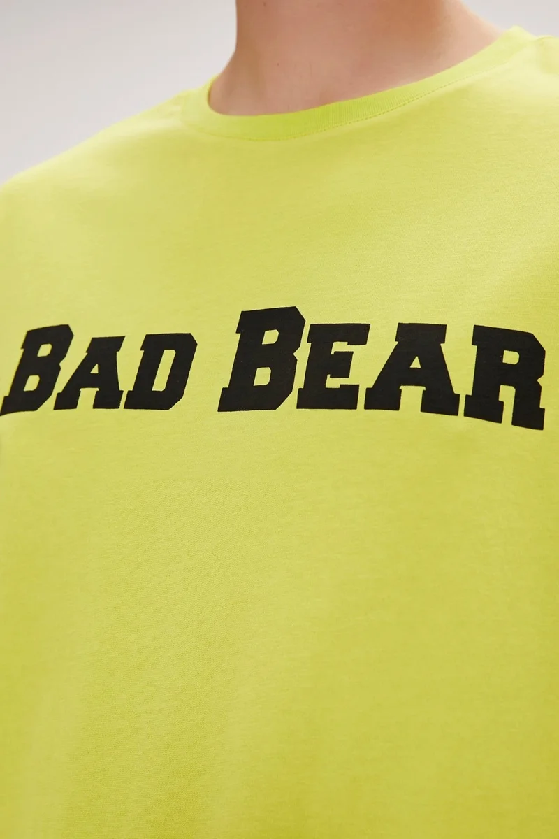 باد بير Title Green Logo Printed Basic Men's T-Shirt