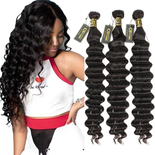 QTHAIR 18A Peruvian Loose Deep Curly Wave 3 Bundles 20 22 24300g100 Unprocessed Peruvian Virgin Hair Human Hair Bundles - Image 1