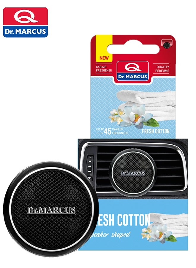 Dr.MARCUS Car Air Freshener Vent Clip Stylish Speaker-Shaped Design, Long-Lasting Natural Fragrance, Compact and Spill-Proof Car Vent Perfume Fresh Cotton  - Image 1