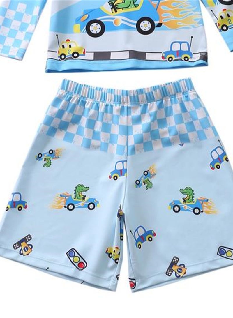 3pcs children's swimsuit boys long pants long sleeve sun protection swimsuit beach swimsuit - Image 3