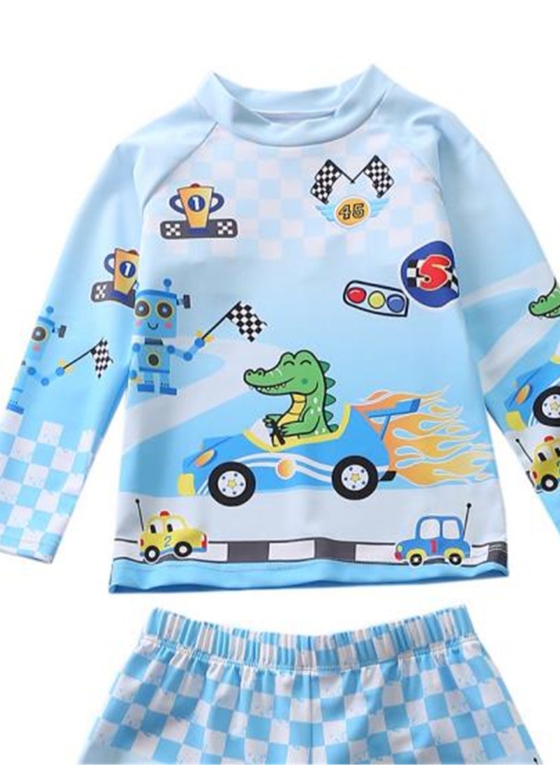 3pcs children's swimsuit boys long pants long sleeve sun protection swimsuit beach swimsuit - Image 2