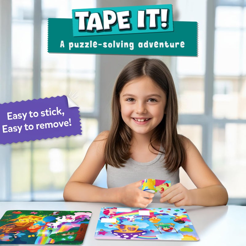 Skillmatics Puzzle Activity - Tape It Unicorn & Princess Sticker Puzzles, 300+ Easy-Tear Stickers, Adhesives Art & Craft Kit, Fine Motor Skills & Travel Toy, Gift for Kids Ages 4, 5, 6, 7, 8 - Image 2