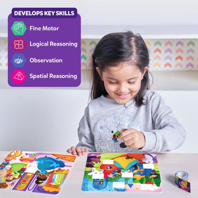 Skillmatics Puzzle Activity - Tape It Unicorn & Princess Sticker Puzzles, 300+ Easy-Tear Stickers, Adhesives Art & Craft Kit, Fine Motor Skills & Travel Toy, Gift for Kids Ages 4, 5, 6, 7, 8 - Image 5
