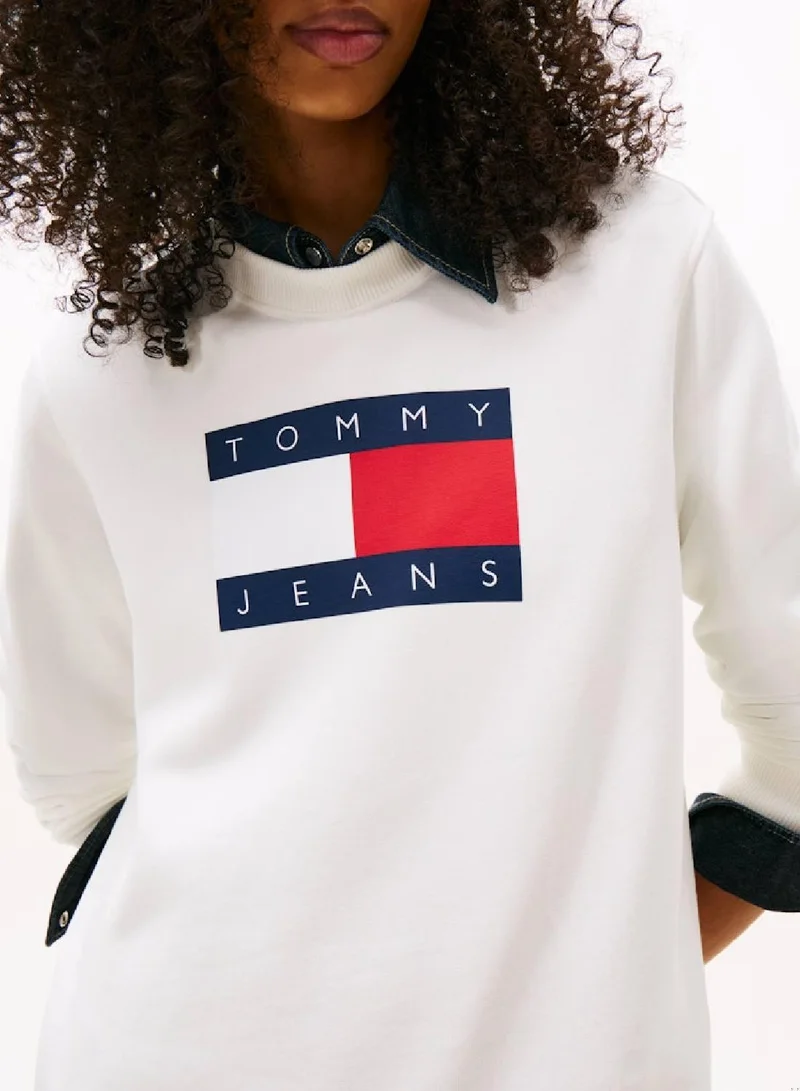 Tommy Jeans  Tonal Tommy Flag Sweatshirt for Women | Best Price UAE