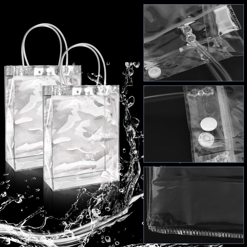 BadenBach 24 PCS Mini Clear Gift Bags with Handle,5.1" x 5.9" x 2.8", Transparent Small Plastic Gift Wrap Bags Bulk Reusable Clear Party Favor Goodie Bag for Boutique Wedding Birthday Mother's Day - Image 4