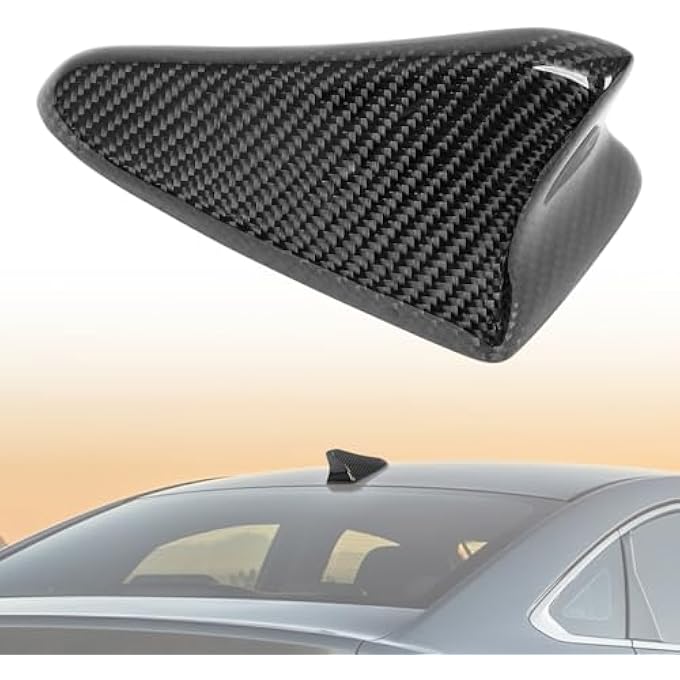 rayihni Real Carbon Fiber Shark Fin Antenna Cover,Car Roof Antenna Caps fit for Kia Optima 2014-2020,Sonata 2015-2019,Genesis Sedan G80 2015-2017,Genesis Coupe 2013-2015,Elantra Sedan 2011-2016 - Image 1