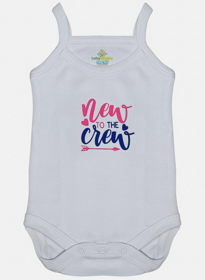 BabyShoora Baby Girl Printed Long Tank Cotton Bodysuit (Pack Of 2) - Image 3