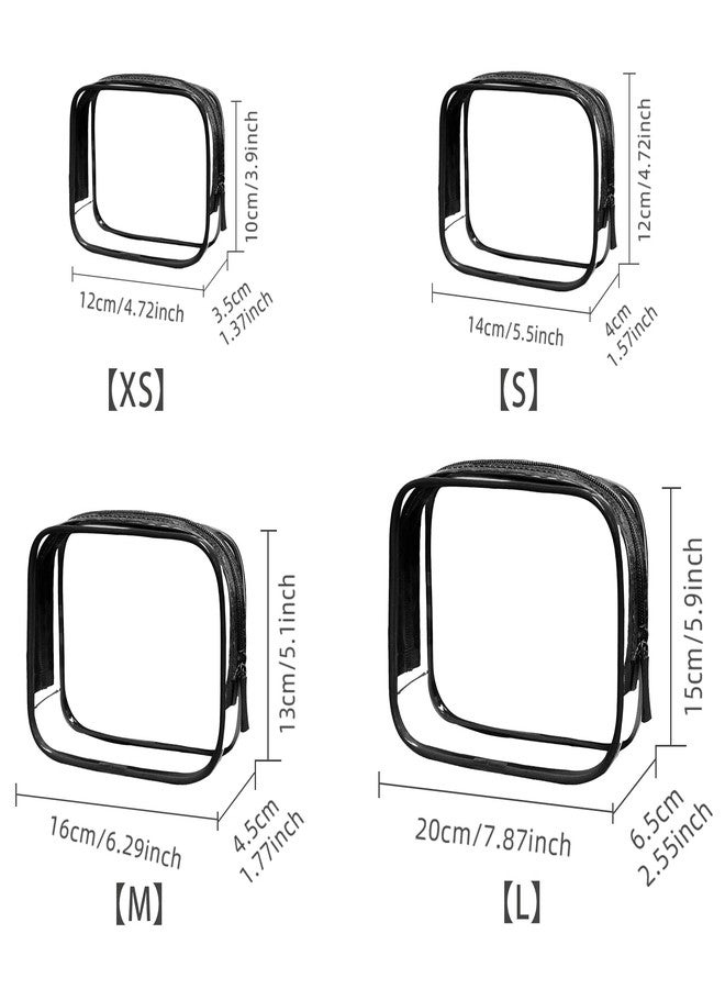 LETGO 4 Pack Clear Toiletry Bag, Portable Travel Makeup Pouch with Zipper, TSA Approved Organizer, PVC Cosmetic for Airport Airline Compliant (Black, Pack of 4) - Image 5