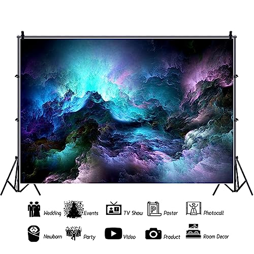 AOFOTO 10x7ft Mysterious Galaxy Nebula Backdrop Futuristic Sci-fi Purple Blue Clouds Photography Background Universe Outer Space Cosmic Milky Way Photo Backdrop Kids Adult Birthday Photo Shoot Props - Image 2