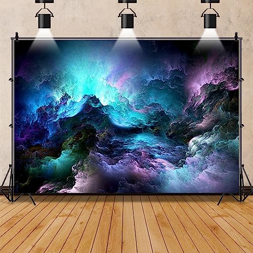 AOFOTO 10x7ft Mysterious Galaxy Nebula Backdrop Futuristic Sci-fi Purple Blue Clouds Photography Background Universe Outer Space Cosmic Milky Way Photo Backdrop Kids Adult Birthday Photo Shoot Props - Image 4