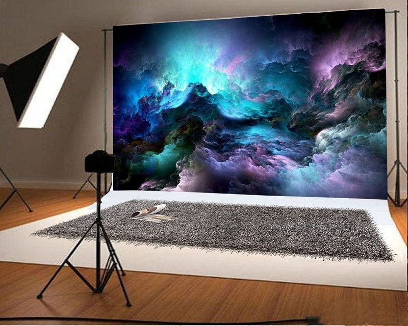 AOFOTO 10x7ft Mysterious Galaxy Nebula Backdrop Futuristic Sci-fi Purple Blue Clouds Photography Background Universe Outer Space Cosmic Milky Way Photo Backdrop Kids Adult Birthday Photo Shoot Props - Image 3
