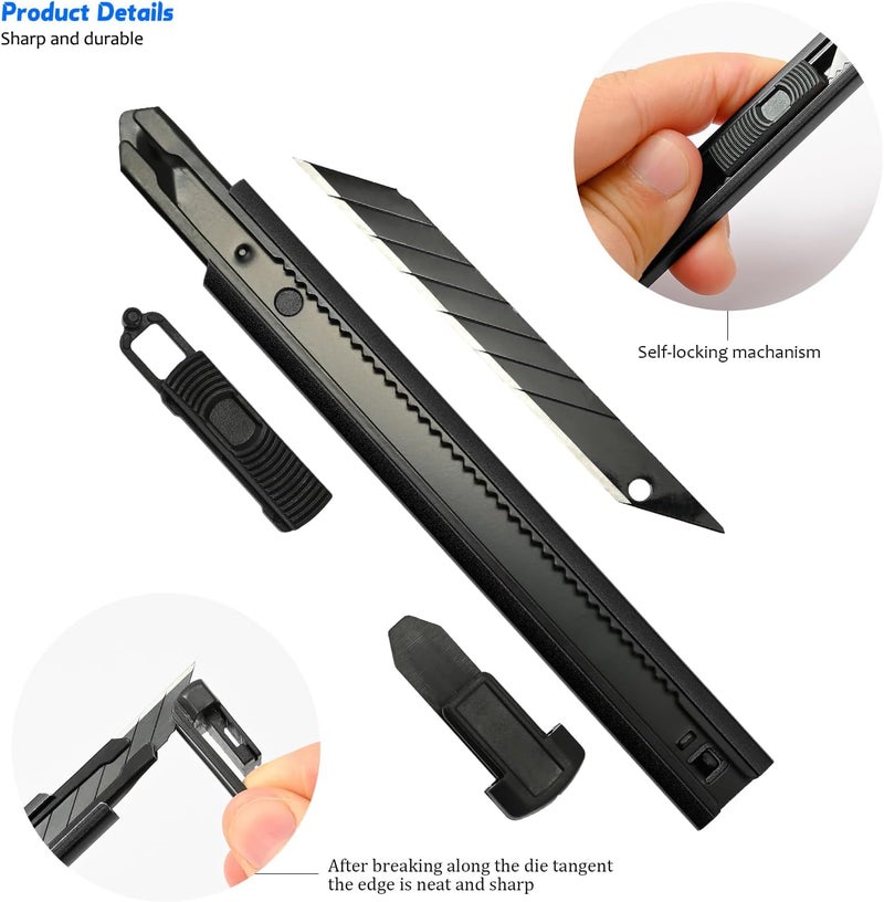 Ehdis Window Tint Film Cars Tool Set, Packaging Install Window Tint Film, Includes Felt Squeegee, Cutter and Cleaning Squeegees, Black - Image 2