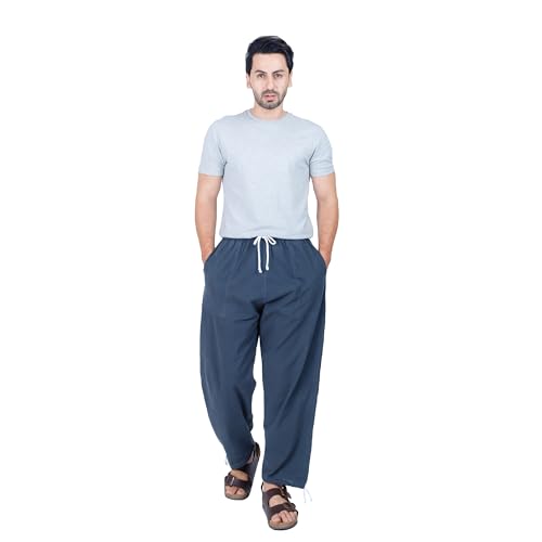 CandyHusky Baggy Sweatpants Men Cotton, Drawstring Lounge Pants, Relaxed Fit, Ideal for Comfort Grey 4XL - Image 5