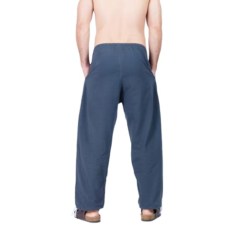 CandyHusky Baggy Sweatpants Men Cotton, Drawstring Lounge Pants, Relaxed Fit, Ideal for Comfort Grey 4XL - Image 3