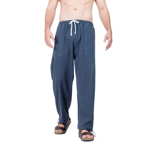 CandyHusky Baggy Sweatpants Men Cotton, Drawstring Lounge Pants, Relaxed Fit, Ideal for Comfort Grey 4XL - Image 1
