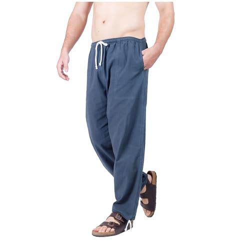 CandyHusky Baggy Sweatpants Men Cotton, Drawstring Lounge Pants, Relaxed Fit, Ideal for Comfort Grey 4XL - Image 2