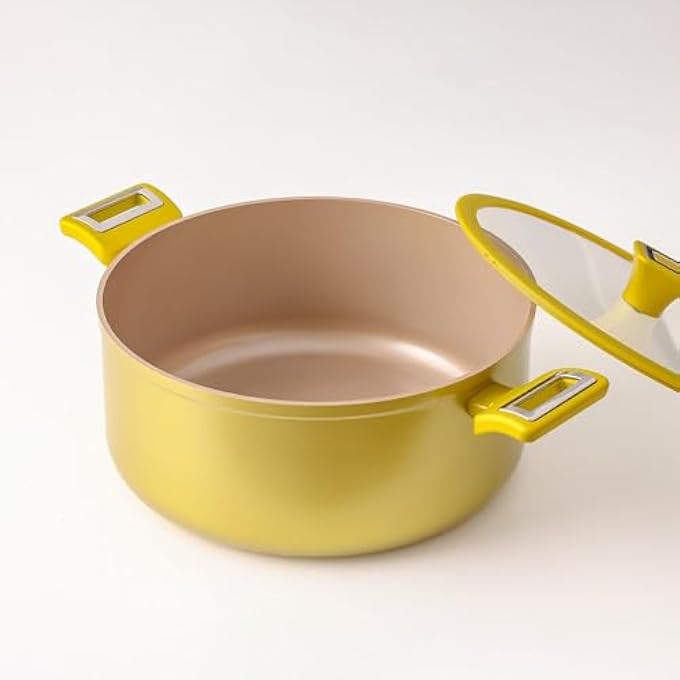 ريحني طبق طاجن ChefLight Brilliant مع غطاء فاخر غير لاصق من Pfoa ووعاء طبخ متين، متوافق مع الحث للمطابخ، مقابض سهلة القبضة L28X125 سم - Image 3