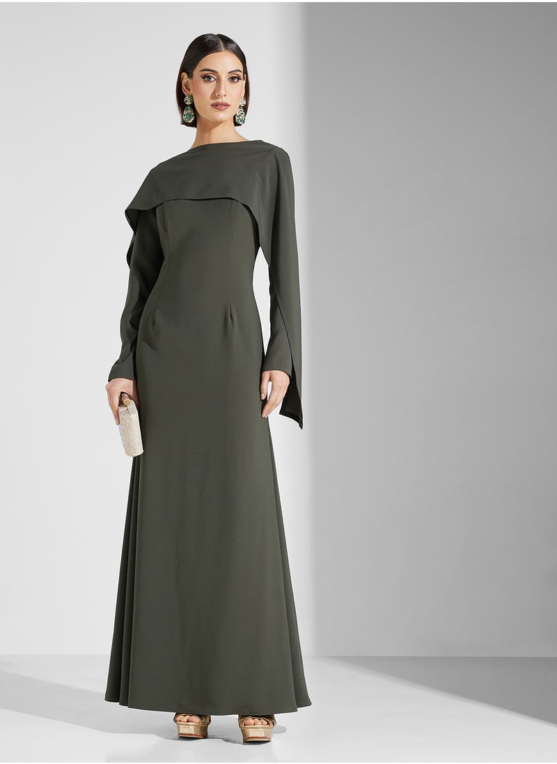 Iyra Boat Neck Layered Maxi Dress  - Image 1