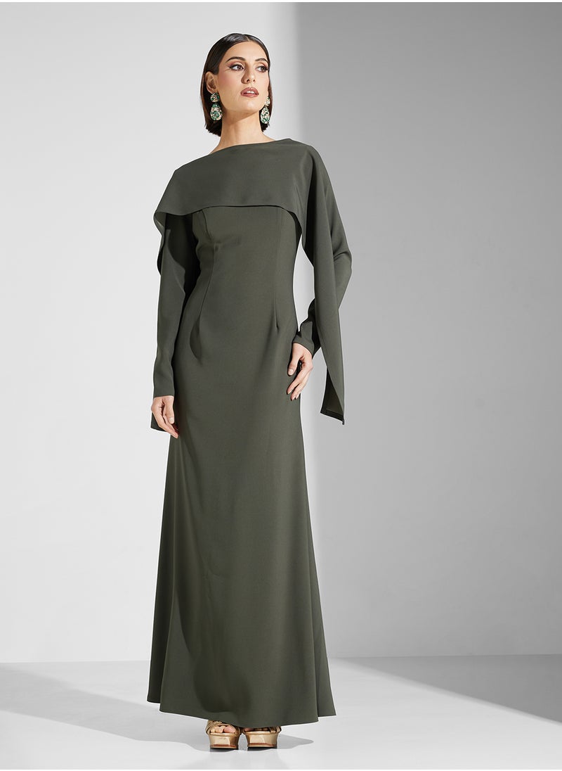 Iyra Boat Neck Layered Maxi Dress  - Image 4