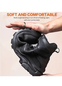 Verci Men's Leather Shoes Uniquely Designed Simple Shoes With Knobs Products Workers Wide Foot Safety Shoes Hat Mid-cut Work Boots (42 EUR)  - Image 5