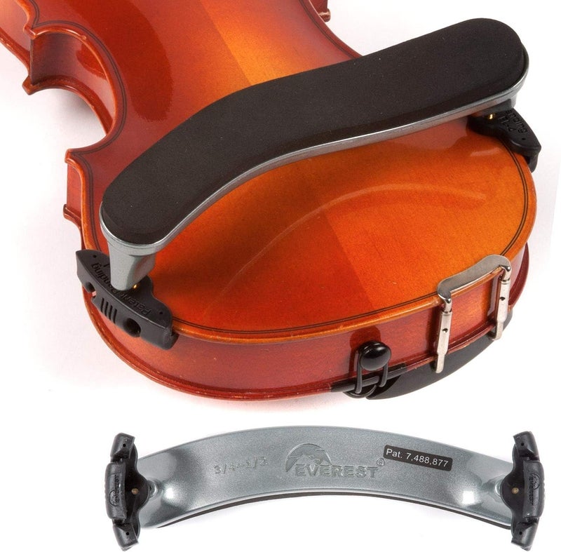 Everest 3/4-1/2 Violin ES Silver Shoulder Rest - Image 1