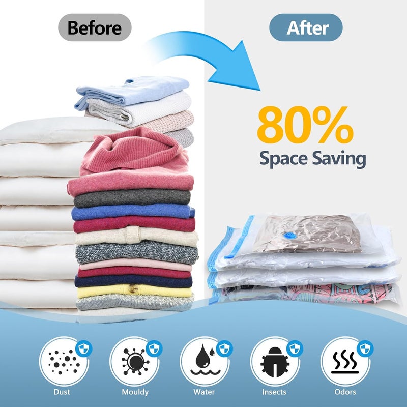 HOTBAG Large Vacuum Storage Bags with Electric Pump 10 Pack (5 Jumbo 5 Large Vacuum Sealer Bags Clothes) Seal Double Zip Space Saver Bag for Clothes,Blanket,Duvets, Pillows,Comforters,Travel,Moving - Image 2