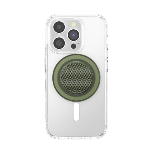 PopSockets Phone Grip for MagSafe with Kickstand, Magnetic Stand, Swappable Top, Secure Hold for iPhone MagSafe Cases, Phone & Tablet Grip - Triangle Knurl Olive - Image 3
