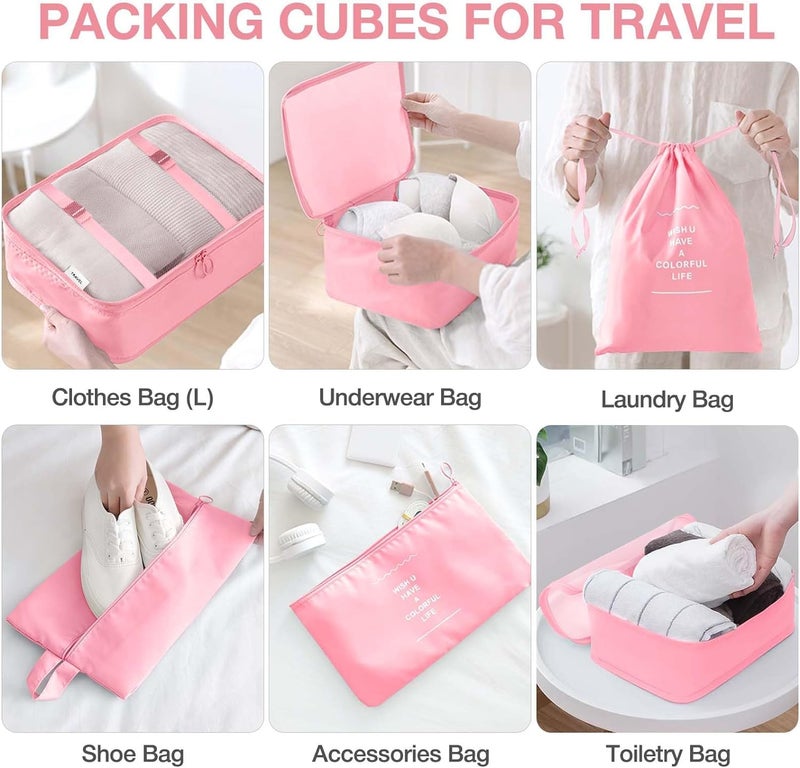 SPELLWISH Packing Cubes 7 Set Travel Organizer Cubes for Suitcases Lightweight Luggage Packing Orginzers for Travel Acessories (Pink) - Image 3