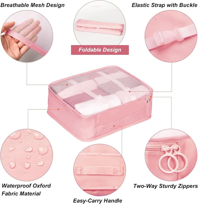 SPELLWISH Packing Cubes 7 Set Travel Organizer Cubes for Suitcases Lightweight Luggage Packing Orginzers for Travel Acessories (Pink) - Image 4