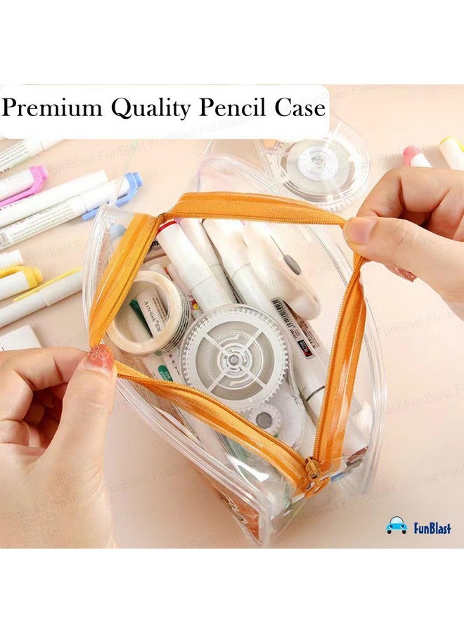 FunBlast Cute Kawaii PVC Pencil Bag, Transparent Pencil Pouch with Zipper Closure Portable Makeup Pouch, Cute Stationery Bag for Students Girls Adults Office - Random Design (Capybara) - Image 2