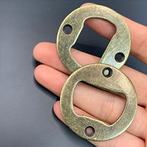 wonuu 100 Pack Stainless Steel Round Inset Bottle Opener Insets Kit, Bottle Opener Wall Mounted Hardware Parts DIY kit with 200 Screws - Image 5