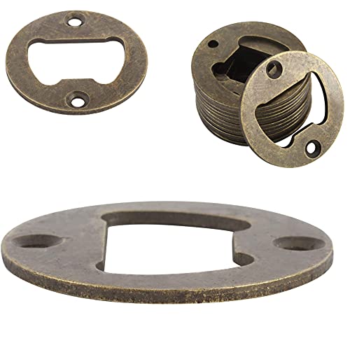 wonuu 100 Pack Stainless Steel Round Inset Bottle Opener Insets Kit, Bottle Opener Wall Mounted Hardware Parts DIY kit with 200 Screws - Image 3