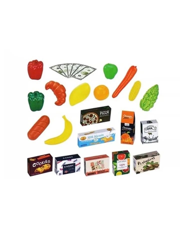 Home 47-Piece Kids Supermarket Playset with Trolley – Lights & Sound, Battery Operated, Interactive Educational Toy for Ages 3+  - Image 2