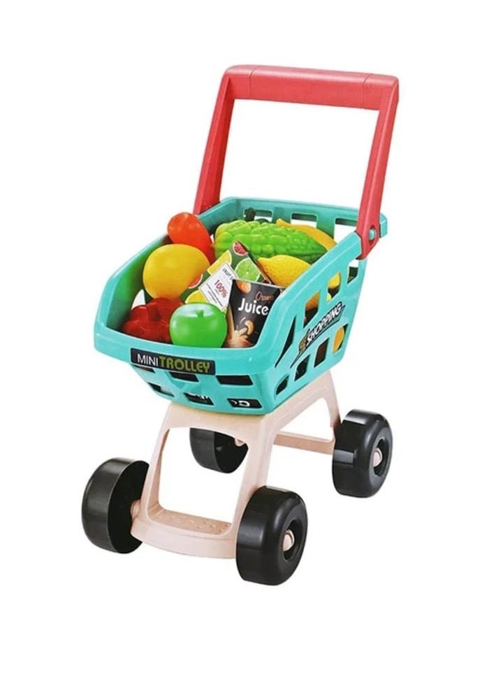 Home 47-Piece Kids Supermarket Playset with Trolley – Lights & Sound, Battery Operated, Interactive Educational Toy for Ages 3+  - Image 3