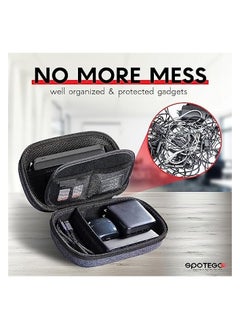 SPOTEGO Electronics Bag, Tech Accessories Case, Organizer Case for Travel Electronics, Water-Resistant Shockproof Organizer Pouch Compatible with Charger, Charging Cables, Flash Drive, Headphones (Grey)  - Image 3