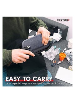 SPOTEGO Electronics Bag, Tech Accessories Case, Organizer Case for Travel Electronics, Water-Resistant Shockproof Organizer Pouch Compatible with Charger, Charging Cables, Flash Drive, Headphones (Grey)  - Image 5