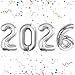 YOUDICT 16 Inch 2026 Balloons Silver Number Balloons 16 Inch New Years Balloons for 2026 New Years Graduation Decorations Home Office Decoration - Image 2