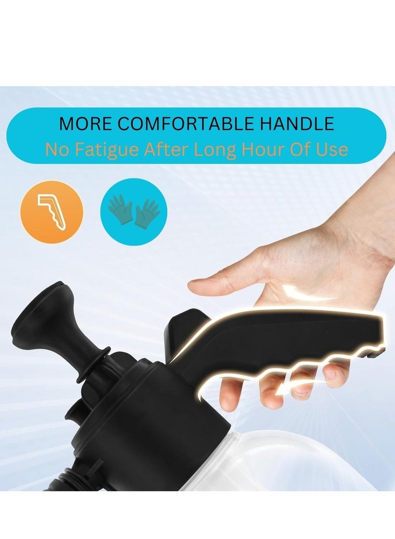 Snow Foam Sprayer 2L – Heavy Duty Hand Pump Pressure Foam Cannon, Thick Car Wash Foam Blaster, Professional Pressurised Soap Spray Bottle for Car Cleaning - Image 3