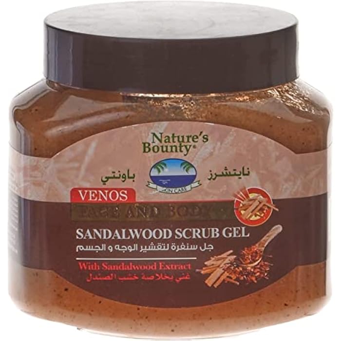Nature's Bounty Venos Face and Body Sandal Wood Scrub Gel, 300 ml - Image 1