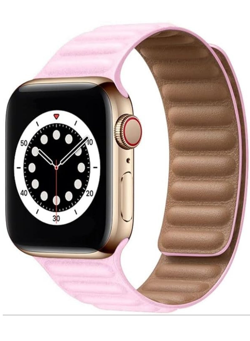 ELTRAZONE Compatible with Apple Watch Band 45mm,Genuine Leather Watch Strap Replacement for Apple Watch Series 7/ - Image 1